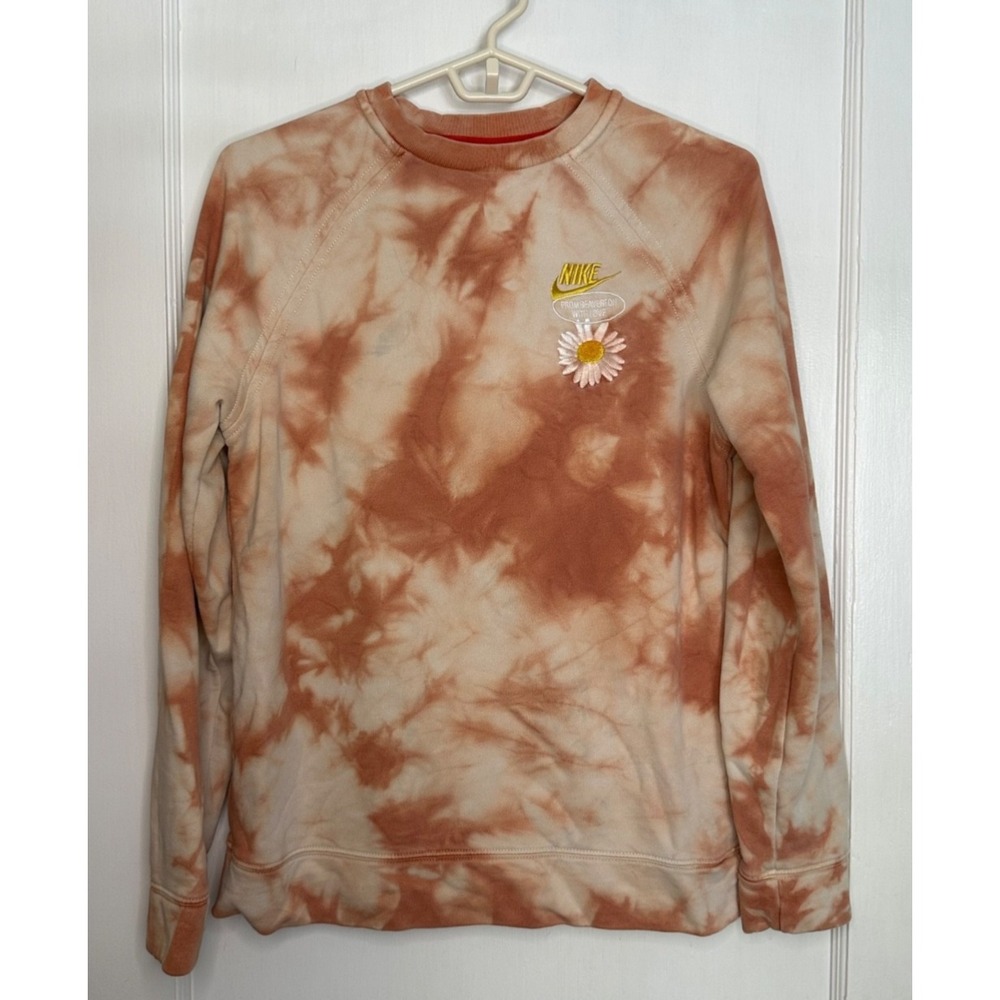 Nike Youth Size XL From Beaverton With Love Orange Tie Dye‎ Sweatshirt Daisy